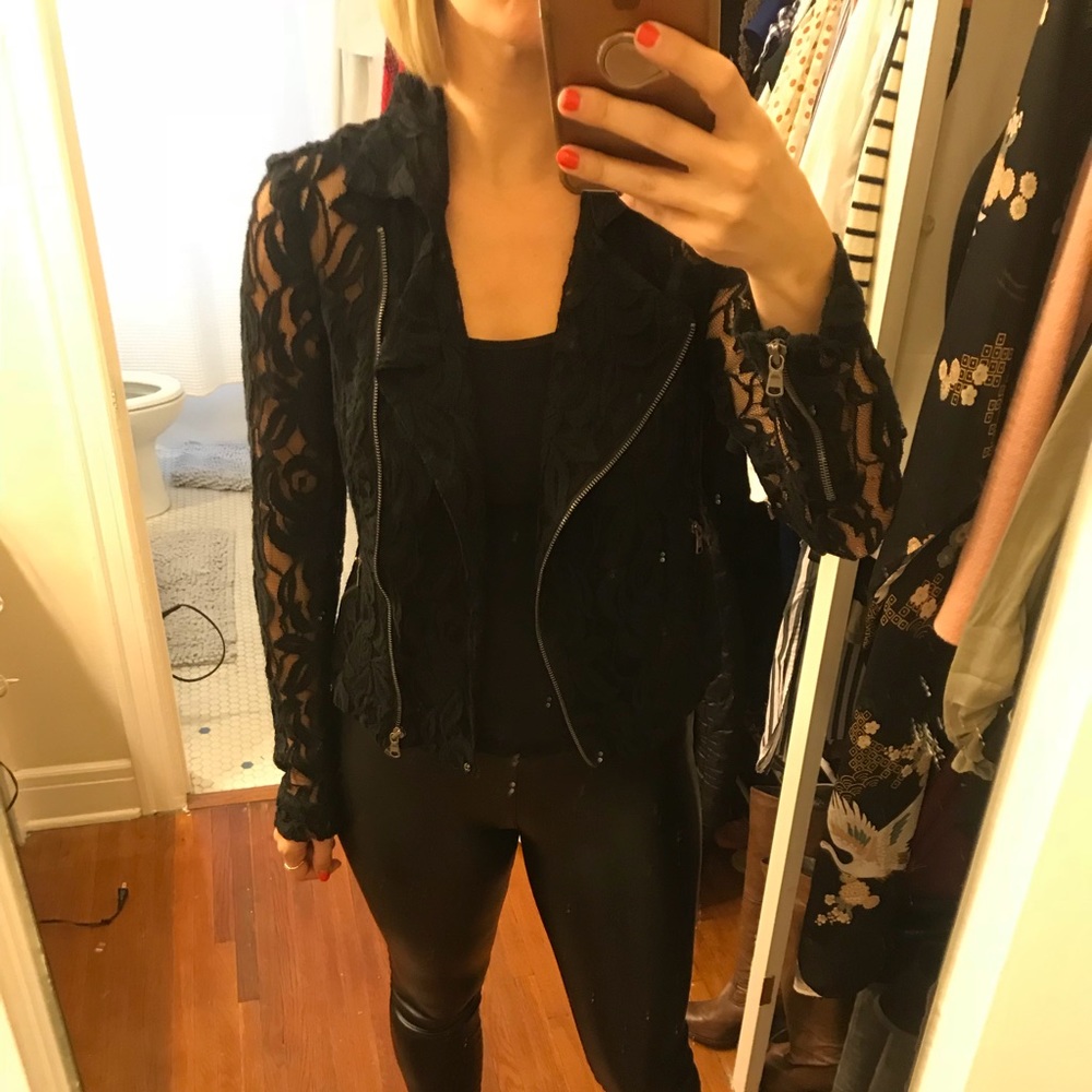 INC Lace Zippered Jacket